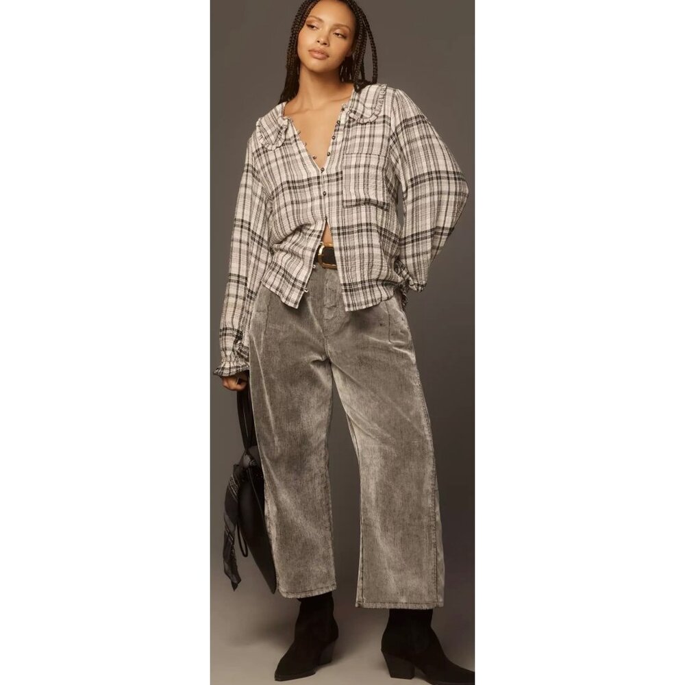Pilcro Kenna Mid-Rise Heritage Barrel Jeans Velvet Edition Size 20 W New